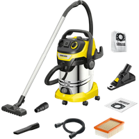 Aanbieding Karcher WD 6 P S V-30/6/22/T incl. boorstofopvanger + stofzuigerzakken (4x) - bouwstofzuigers