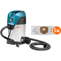 Aanbieding Makita VC3011L + Makita P-72899 Stofzak (5x) - bouwstofzuigers