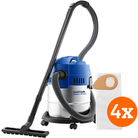 Aanbieding Nilfisk Buddy II 18 Inox + Nilfisk Stofzakken voor Buddy II (4x) - bouwstofzuigers